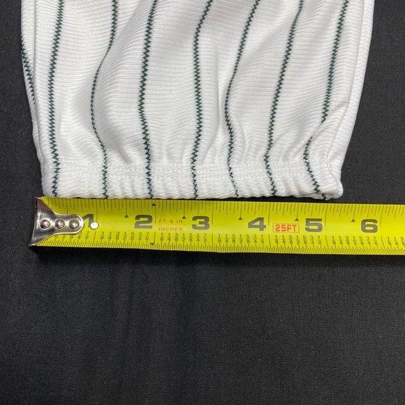 All Star Baseball Pants Adult XL White Green Pinstripe Full Length Softball Mens - Picture 11 of 11